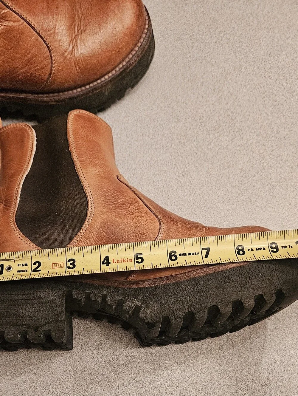 Bed Stu Tan Leather Chukka Boots with Black Lug Soles